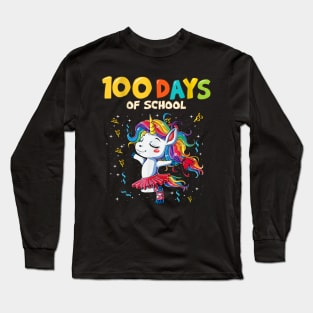 100 Days School Unicorn Girl Long Sleeve T-Shirt